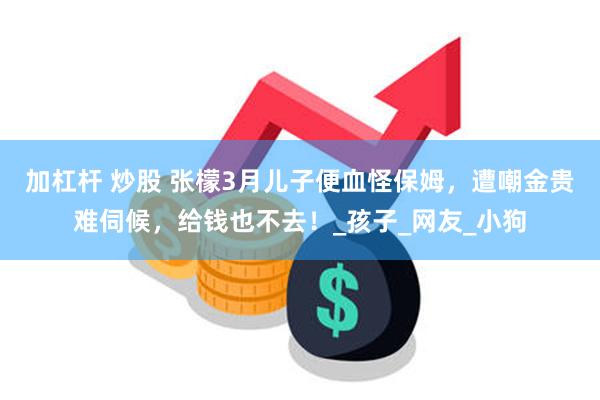 加杠杆 炒股 张檬3月儿子便血怪保姆，遭嘲金贵难伺候，给钱也不去！_孩子_网友_小狗