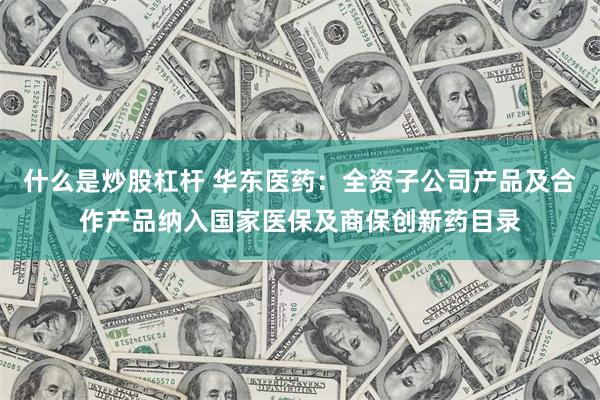 什么是炒股杠杆 华东医药：全资子公司产品及合作产品纳入国家医保及商保创新药目录